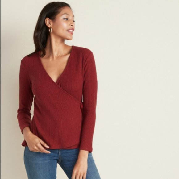 Old Navy Ribbed Wrap Top - Picture 1 of 8